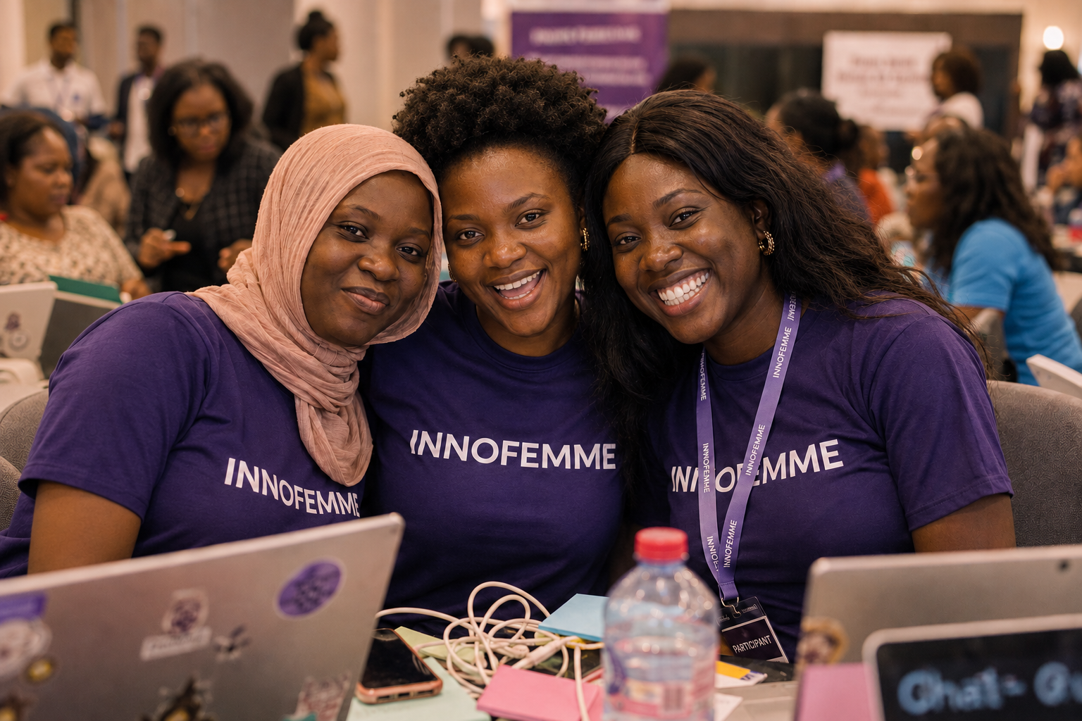 InnoFemme attendees at a hackathon